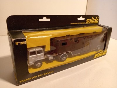 P Solido 385 SAVIEM Renault H675 Truck Semi Trailer Horse Transport 1/60 N+B