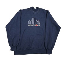 vintage Jerzees Crewneck Sweater New York Twin Towers Navy sweatshirt Grunge XL