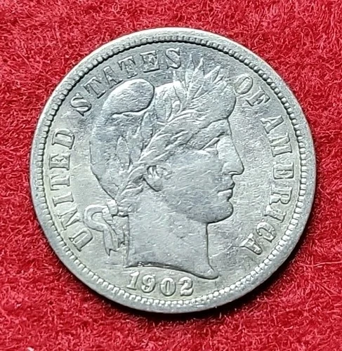 1902 O Silver Barber 10c Dime Fine