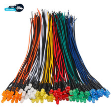 120Pcs 12V LED Lights Emitting Diodes Pre Wired 7.9 Inch DC 12 Volt 5Mm LED
