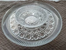 Vintage Glass Windsor Federal 11" Service Plate With Matching Bowl 5 3/4"