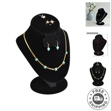 Classic Velvet Jewelry Stand Featuring Sturdy Base and Adjustable Neckline Hook