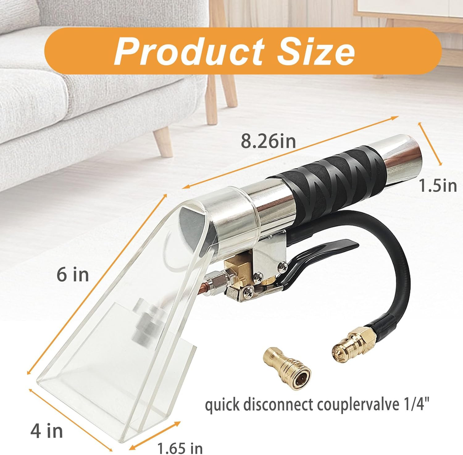 Carpet Extractor Wand with 1/4"Quick Disconnect Coupler Valve for Shop Vac/Mytee