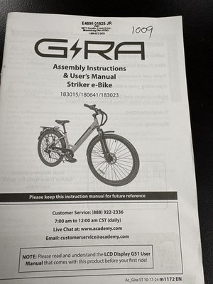 Gira  Striker e-Bike Key Set, Key Code Is 1002 Brand New  2 Keys