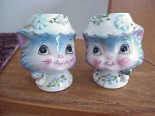 Vintage Lefton Miss Priss Cat Salt & Pepper Shakers 1950s Japan #1511