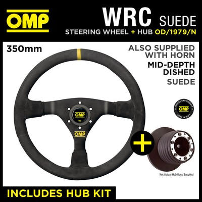 BMW 3-SERIES E91 06- OMP WRC 350mm MID-DEPTH STEERING WHEEL & HUB KIT BOSS COMBO