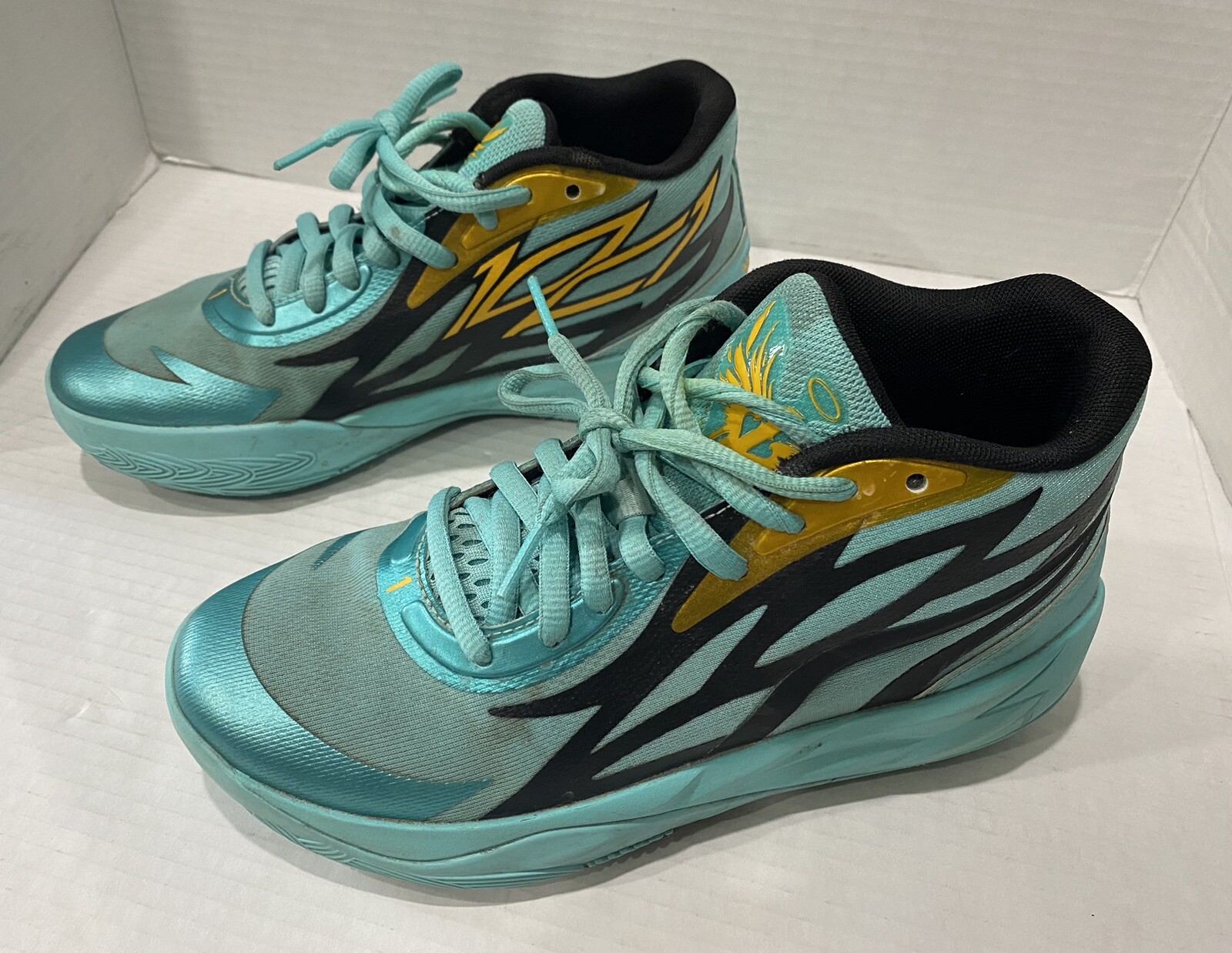 Puma Boys LaMelo Ball MB 02 377616-01 Blue Basketball Shoes Sneakers Size 5