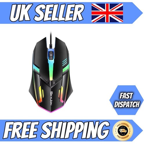NEUE VERSION 1600 DPI 3 TASTEN USB LED OPTISCHE KABELGEBUNDENE GAMING-MAUS | UK-BESTAND - Bild 5 von 7