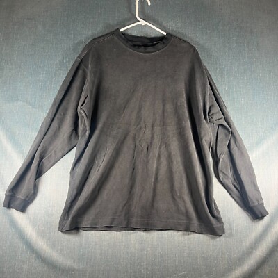 Axis LA Mens Shirt Size M Black Cotton Classic Crew Neck Long Sleeve Pullover