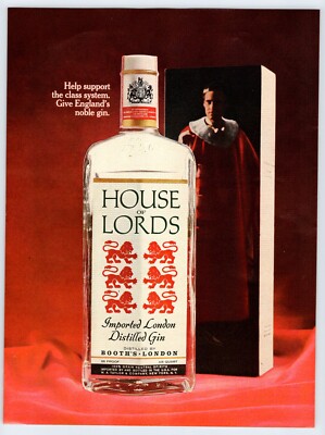 1968 HOUSE OF LORDS GIN Vintage Magazine Ad 1960's M419 - Main Image