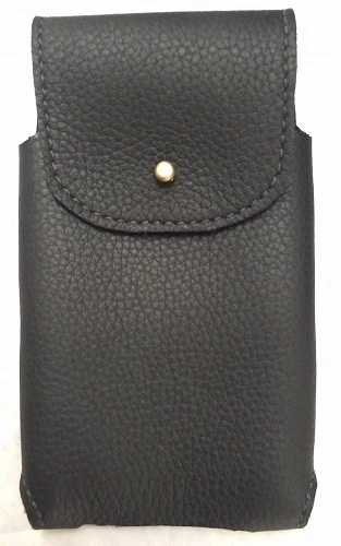 BLACK LEATHER PHONE CASE with CARD WALLET iPhone Plus 6+ 7+ 8+ X HANDMADE in USA - Image 2 of 4