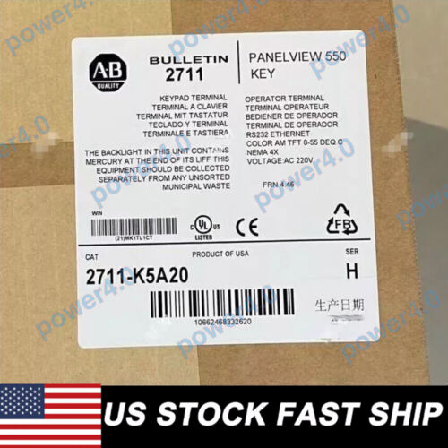 1PC 2711-K5A20 SER H NEW IN BOX ALLEN BRADLEY FRN 4.46 FREE SHIP 2711K5A20