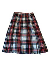 Vintage The Scotch House Scottish Wool Tartan Plaid Women's Pleated Wrap Skirt