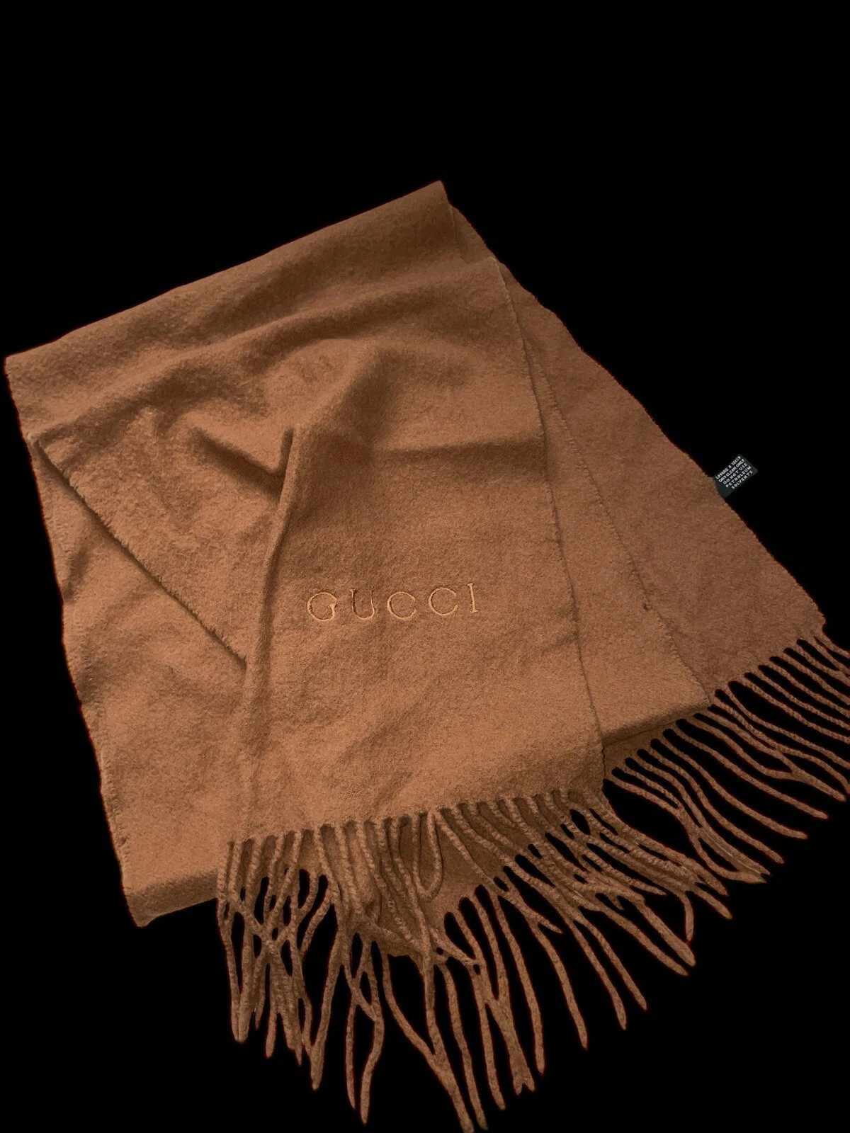 Foulard en laine marron de luxe créateur GUCCI 