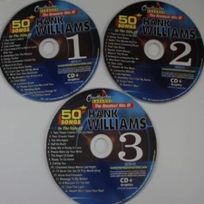  HANK WILLIAMS KARAOKE CD+G COUNTRY CHARTBUSTER 5075 NEW IN white sleeves 3 disc