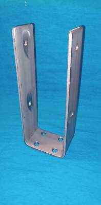VA Pfostenträger U-Anker 91 - 161mm V2A Edelstahl, 200/250/300mm /4 Bohrungen