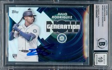 Julio Rodriguez Auto 2022 Topps Generation Now RC GN-62 Mariners Sig 10 Beckett