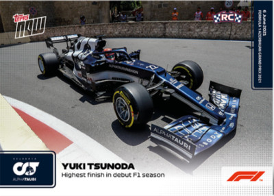   Topps Now Formula 1 2021 #18 Yuki Tsunoda - Scuderia AlphaTauri Honda (Rookie)