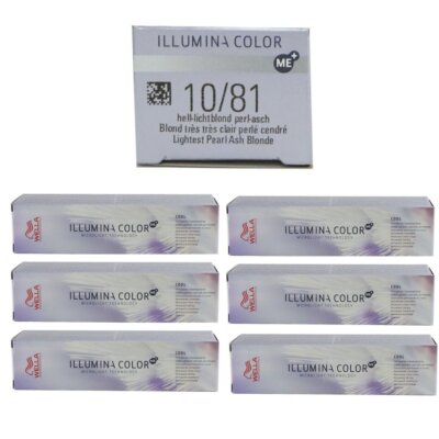 Wella Illumina 6 x 60 ml 10/81 hell lichtblond perl asch Set