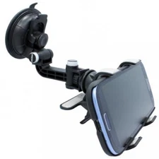 MULTI-ANGLE SWIVEL CAR MOUNT HOLDER WINDSHIELD GLASS DOCK CRADLE For CELL PHONES