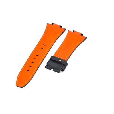 アクセサリー Masao Sportura H023-00C0 15mm Black Leather Watch Strap For Seiko