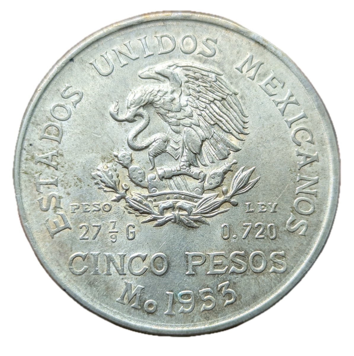 1953 Mexico 5 Peso Hidalgo Silver Coin | eBay