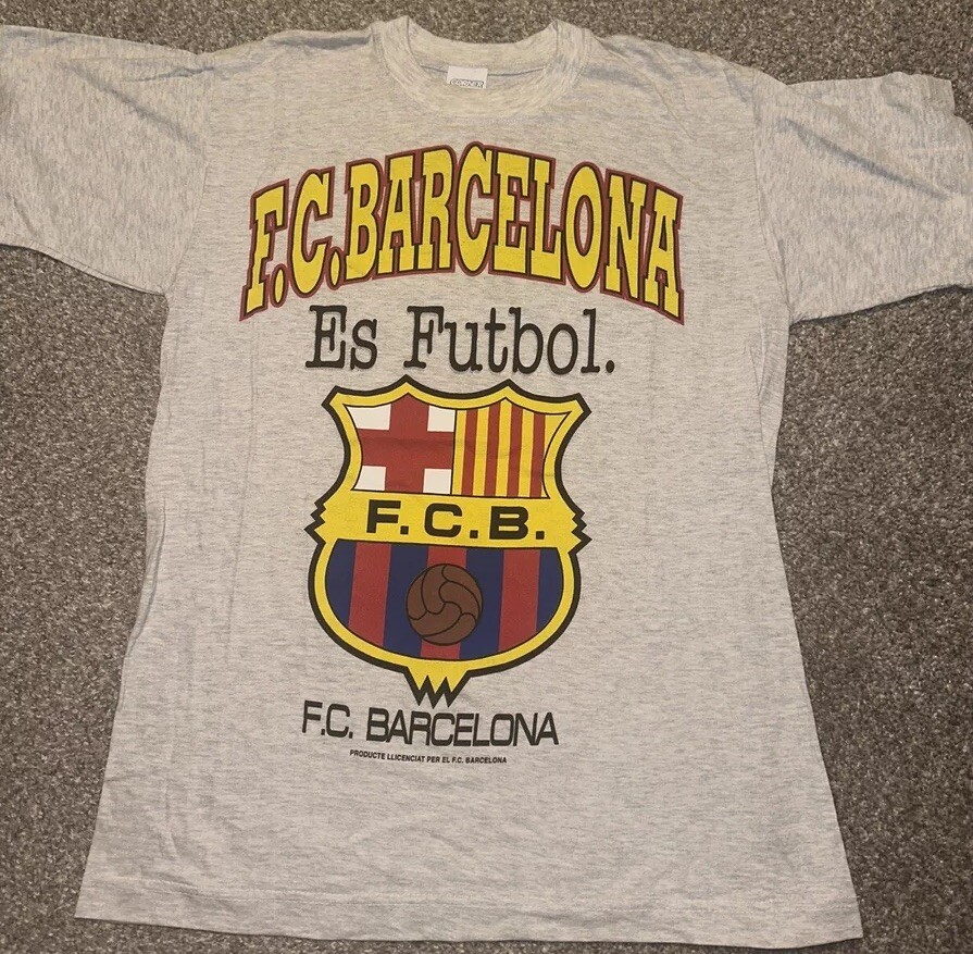 Vintage F.C. Barcelona Es Futbol T Shirt Size Medium Corner | eBay