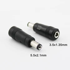 1pc DC Power 5.5mm x 2.1mm Male to 3.5mm x 1.35mm Female Jack Adapter Connector