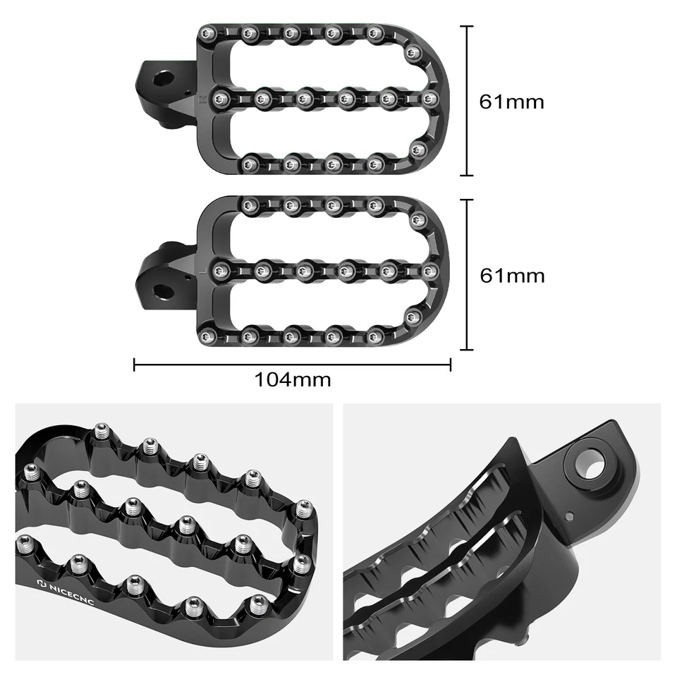 Par CNC maior largo gordura apoio para os pés plano para Kawasaki KLR650 1987-2024 - Imagem 2 de 4