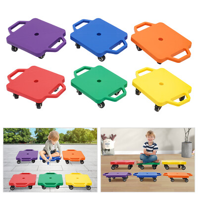 6pcs Kinder-Roller-Board Scooter Board aus Kunststoff mit Sicherheitshandgriffen