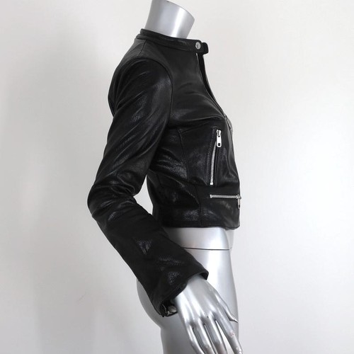 Dolce & Gabbana Leather Moto Jacket Black Size 38 Biker Jacket - Picture 4 of 8