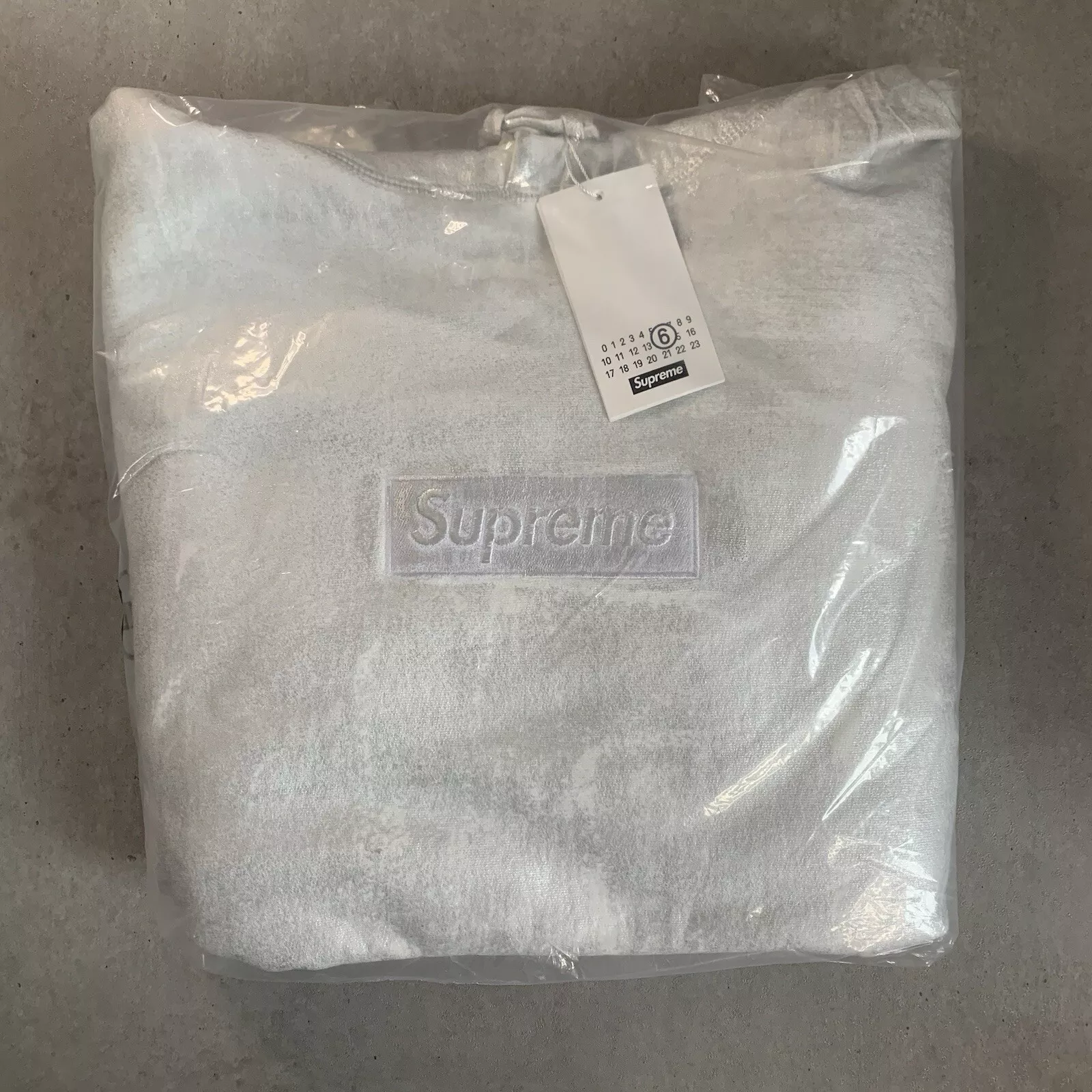 Supreme MM6 Maison Margiela Foil Box Logo Hoodie White XXL   New Authentic White