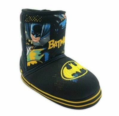 BATMAN Boys Kids Toddler's Boot Slippers Shoes DC COMICS Size 5-6 7-8 9-10 11-12