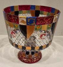Diana Gaikazova Pintado a Mano Trifle Bowl Compota Pedestal 8" D 8.5" T