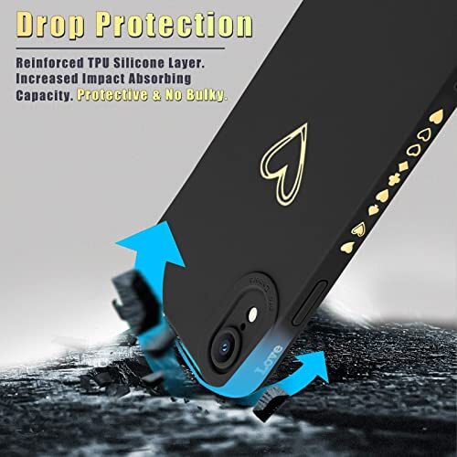 Compatible with iPhone Xr Case 6.1 inch for Women Girls, Cute Luxury Black - Picture 7 of 7