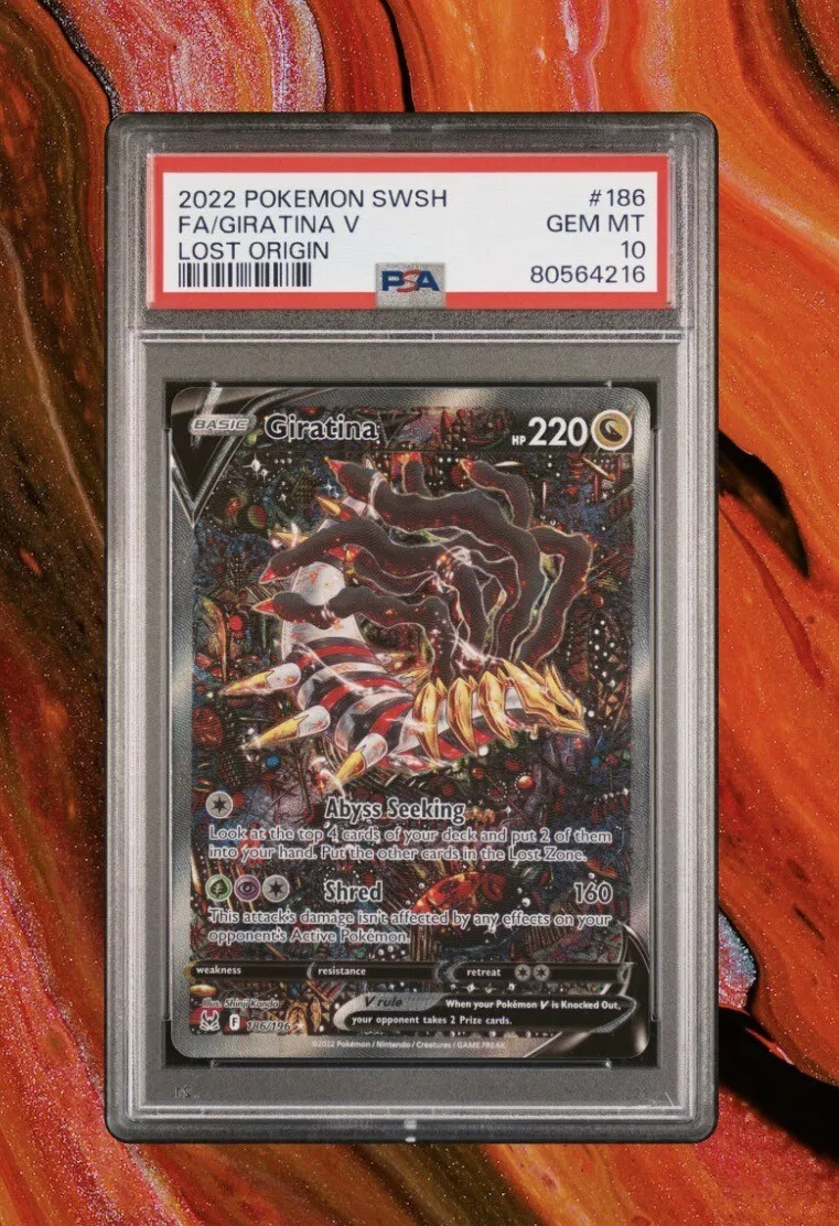 Mavin  2022 Pokemon SWSH Giratina V #186/196 Alt Art Lost Origin PSA 10  Gem Mint