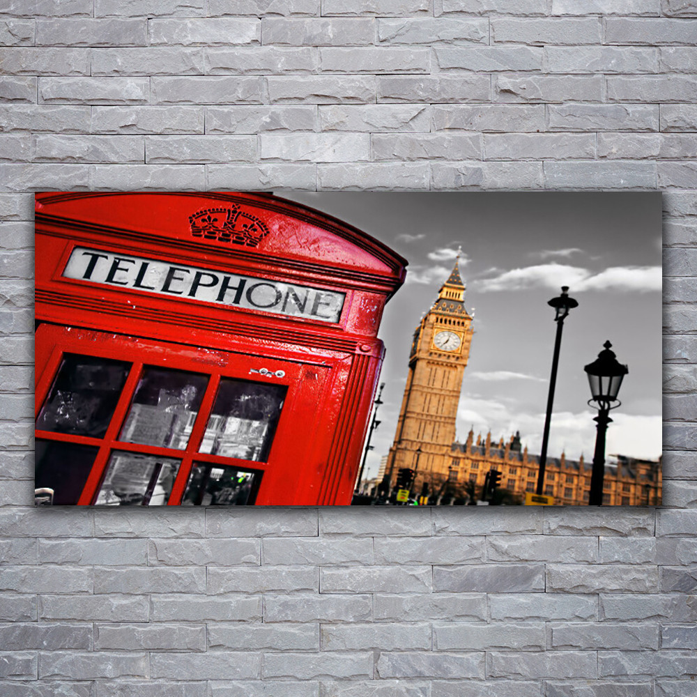 Tableau en verre acrylique haut de gamme de 120x60 cm motif British Red