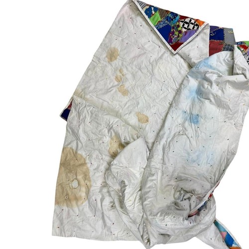 Vintage Patchwork Quilt - Multicolor Design handmade 80s - Picture 5 of 5