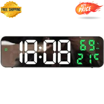 LED Digital Wall Clock Wall Time Temperature Humidity Display Electronic Display