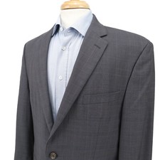 Ralph Lauren Dark Gray Wool w/ Blue Glen Plaid Blazer Sport Jacket Mens 42R