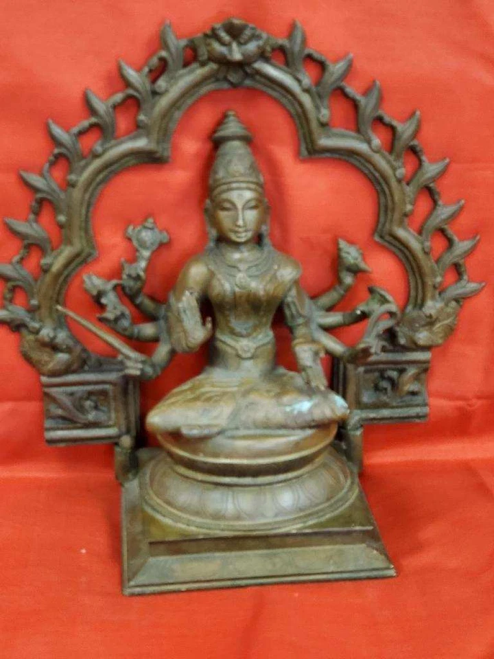 Juego de 8 estatuas de bronce Lakshami de 12" de altura Ashthalakshami Foto 2 de 4