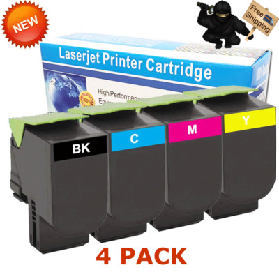 4 Pack CMYK Toner Set for Lexmark CS410dn CS310n CS310dn CS410n CS510de 70C1HK0
