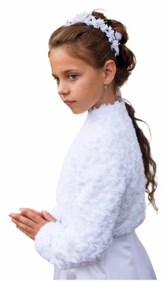 Jacke Jäckchen Bolero Kommunion Kommunionjacke warm Kommunionsjacke Webpelzjacke - Bild 1 von 2