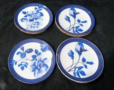 Set of 4 for  Macy’s Blue Floral Dessert Plates 8"