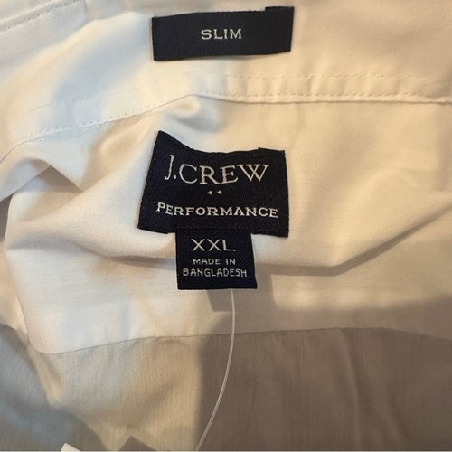 J. Crew Factory White Slim Short Sleeve Flex Performance Washed Shirt Sz XXL NEW - Picture 5 of 10