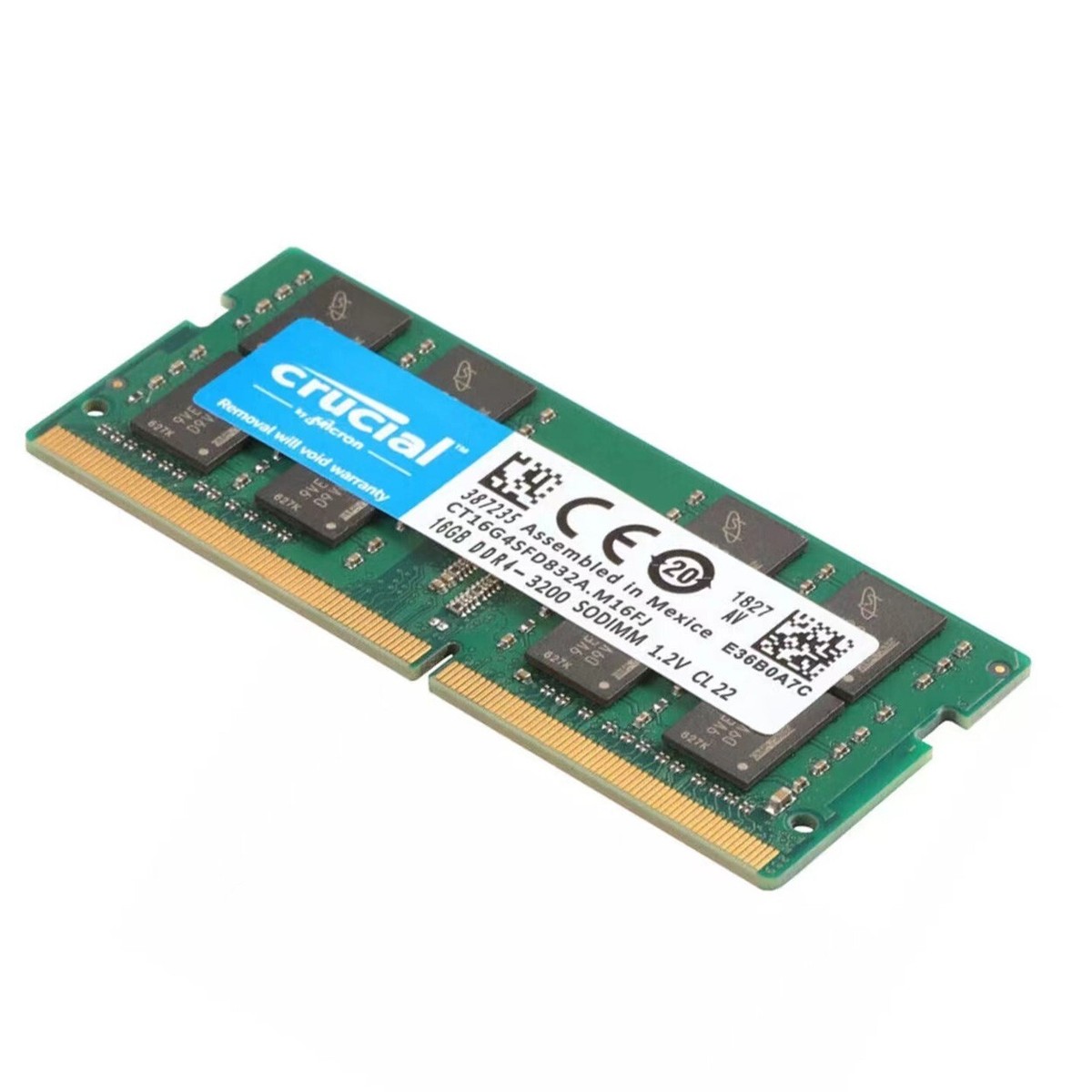 New Crucial 32GB (2X16GB) DDR4 3200MHz PC4-25600 SODIMM Memory Ram