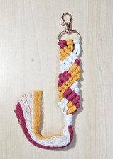 Macrame Keychain Keyring Handmade Swivel Clasp Hook Boho Backpack Purse Bag