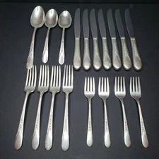 William Rogers Plate Silverware 18 Forks Spoons Knifes Servinvg Original Rogers