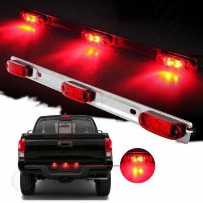16'' Red Clearance ID Bar Side Marker 6 LED 3 Light Trailer Sealed Pickup