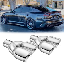 9.5" Long Dual Exhaust Pipe Tip 2.5" inlet 3.5" Outlet Universal For Kia Stinger